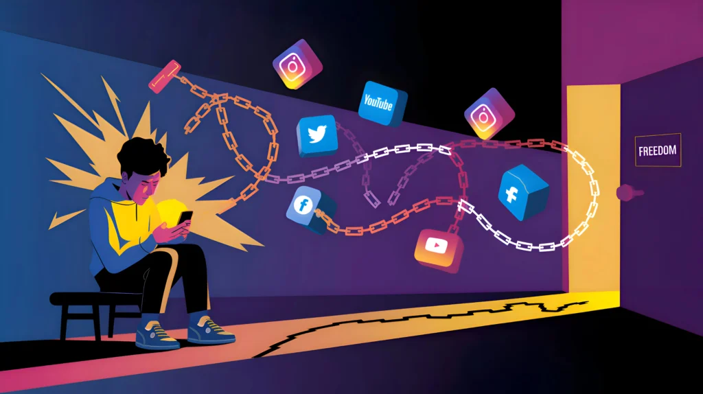 Social Media Addiction to a person.